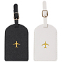 2Pcs 2 Colors PVC Luggage Tags, Rectangle