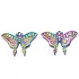 Rainbow Color Alloy Pendants, Cadmium Free & Nickel Free & Lead Free, Butterfly