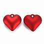 Opaque Spray Painted Acrylic Pendants, Heart