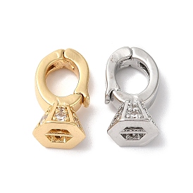 Латунные микропаве прозрачные кубические циркониевые усилители укороченные кулоны, навесные поручительства, без кадмия, без никеля и без свинца, ромб