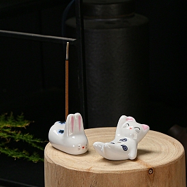 Brûleurs d'encens en porcelaine, porte encens chat/lapin, bureau à domicile salon de thé fournitures bouddhistes zen