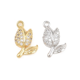 Подвески из латуни с микро-паве ко Дню святого Валентина, прозрачные циркониевые подвески, 