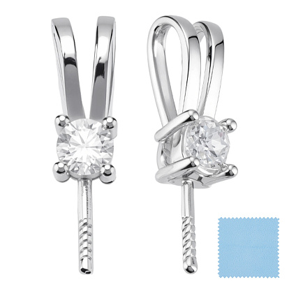 2 шт. 925 серьги-гвоздики из стерлингового серебра с микропаве из кубического циркония, за половину пробурено бисера, без никеля , с печатью s925