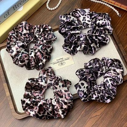 Бархатные аксессуары для волос с леопардовым принтом, для девочек или женщин, резинка для волос / резинки для волос