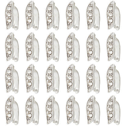 40шт. латунные защелки на дужках, с кристально горный хрусталь, лист