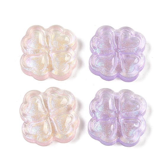 Полупрозрачная эпоксидная смола, блестящая пудра, декодирование кабошонов, переливающийся клевер