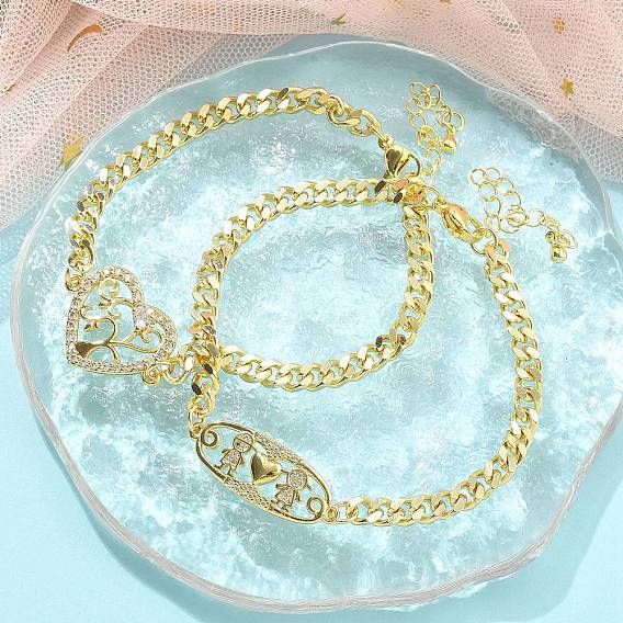 Латунь микро проложить кубического циркония браслеты ссылку, цепи панциря ювелирные изделия для женщин, реальный 18 k позолоченный