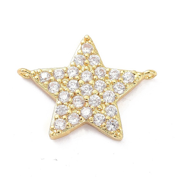 Соединители из латуни с микропаве и кубическим цирконием, звезда