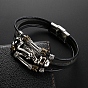 Leaehet Cords Multi-strand Bracelets, Alloy Dragon Punk Bracelet