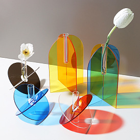 Nordic colorful acrylic vase decoration art simple living room soft decoration flower arrangement water accompany