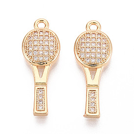Латунные микро проложить кубического циркония подвески, ракетка