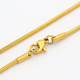 304 Stainless Steel Necklaces, with Snake Chains and Lobster Claw Clasps