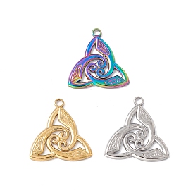 Ion Plating(IP) 304 Stainless Steel Pendants, Trinity Knot Charms