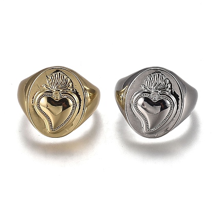 Anillos del manguito de latón, anillos abiertos, sin plomo y cadmio, sagrado Corazón, corazón de llama sagrada