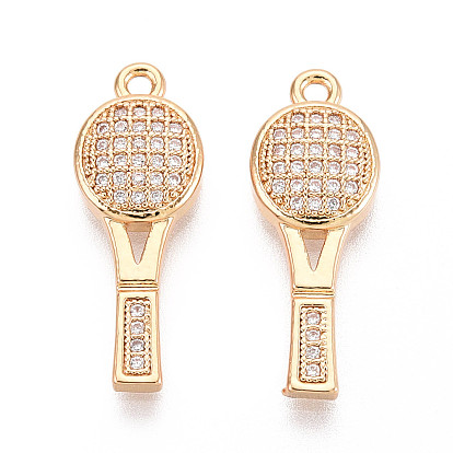 Латунные микро проложить кубического циркония подвески, ракетка
