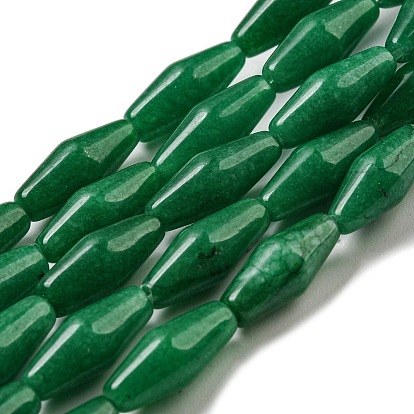 Нити бусин из натурального белого нефрита (крашеные), двухконусные