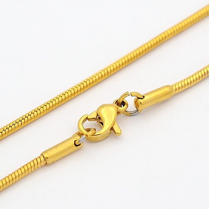 304 Stainless Steel Necklaces, with Snake Chains and Lobster Claw Clasps