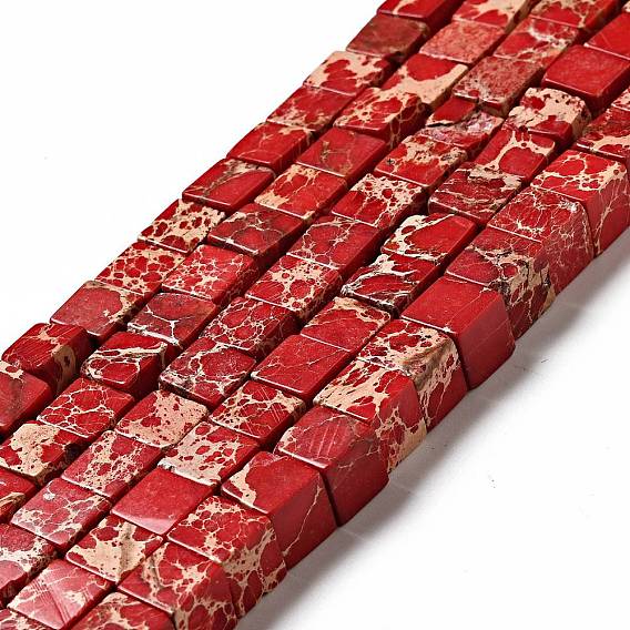 Натуральные имперские нитки из бисера яшмы, окрашенные, кубические