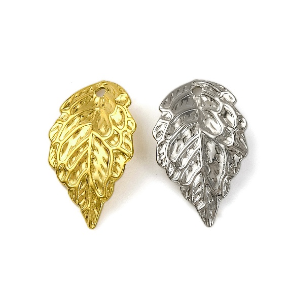 304 Stainless Steel Pendants, Leaf Charm