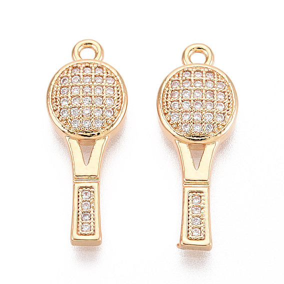 Латунные микро проложить кубического циркония подвески, ракетка