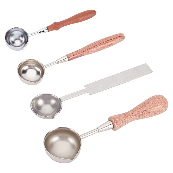 Stainless Steel & Iron & Brass Wax Sticks Melting Spoon