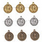 Tibetan Style Pendants, Flat Round with Jesus