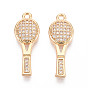 Латунные микро проложить кубического циркония подвески, ракетка