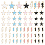 80Pcs 2 Style  Alloy Enamel Pendants, Mixed Shape, Light Gold