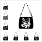 Cat/Star/Unicorn Pattern Polyester Bag, Gothic Style Adjustable Shoulder Bag for Wiccan Lovers