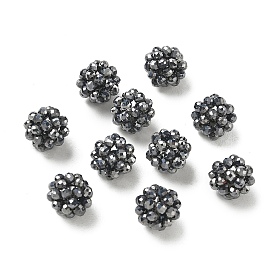 Cuentas tejidas de piedra de terahercios, perlas de racimo, facetados, rondo