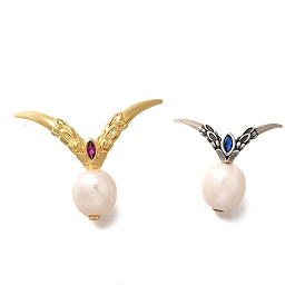 Латуни циркония кубической подвески, в форме пера с натуральными жемчужинами, без кадмия и без свинца, долговечный