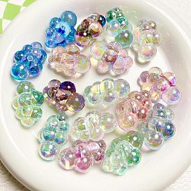 UV Plating Acrylic Beads, for DIY Jewelry Accessories, Iridescent Cloud
