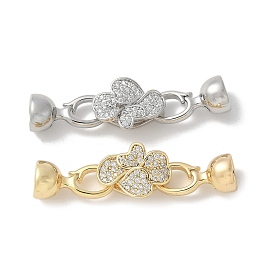 Латунные микро проложить кубического циркония раз за застежками, без кадмия, без никеля и без свинца, цветок