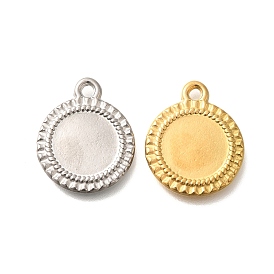 304 Настройки кабошон из нержавеющей стали кулон, плоско-круглые