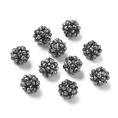Cuentas tejidas de piedra de terahercios, perlas de racimo, facetados, rondo