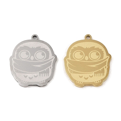 201 Stainless Steel Pendants, Owl Charm