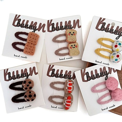 Заколки для волос с тканевой защелкой, аксессуары для волос из шерстяного фетра для женщин и девочек