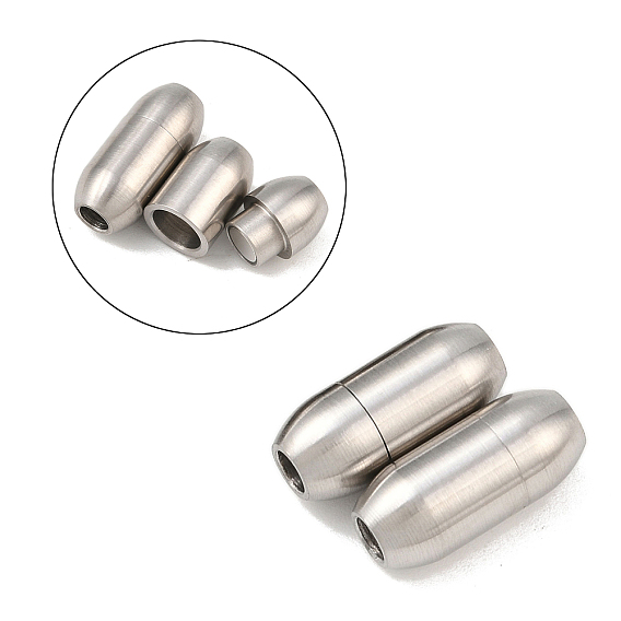 304 магнитные застежки из нержавеющей стали с матовой поверхностью и клеевыми концами, баррель