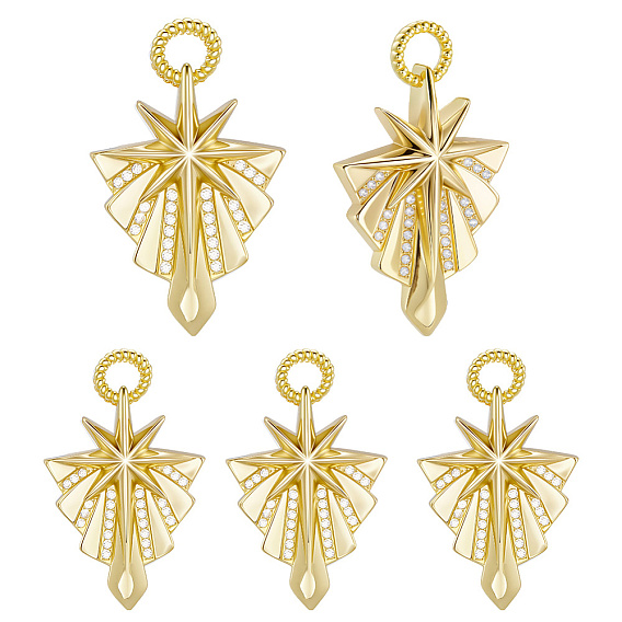 8 кулоны из латуни с микрочастицами и кубическим цирконием., звезды прелести