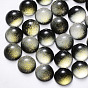 Transparent Spray Painted Glass Cabochons, with Glitter Powder, Half Round/Dome