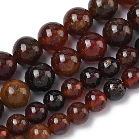 Нити из натуральных африканских оранжевых гранатовых бусин, круглые