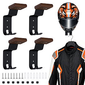 2 Bolsas de madera y aleación de carbono para portacascos de motocicleta, colgador de cascos de pared