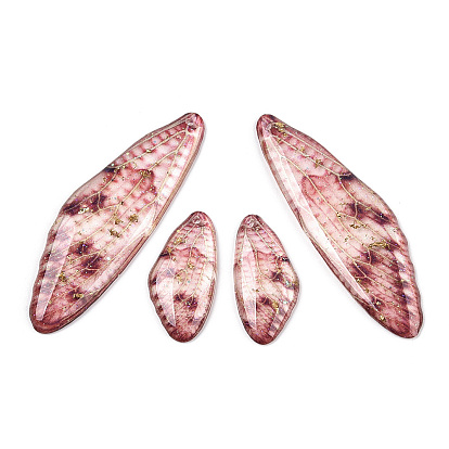 Серьги-крылья из прозрачной смолы с подвесками, прелести крыльев