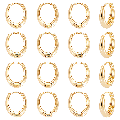 16шт. овальные латунные серьги-кольца для женщин