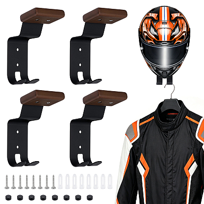 2 Bolsas de madera y aleación de carbono para portacascos de motocicleta, colgador de cascos de pared