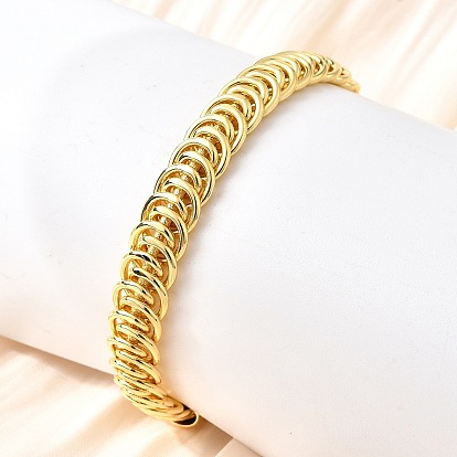 Латунь манжеты браслеты для женщин, форма катушки, стойки покрытие, долговечный, без свинца и без кадмия