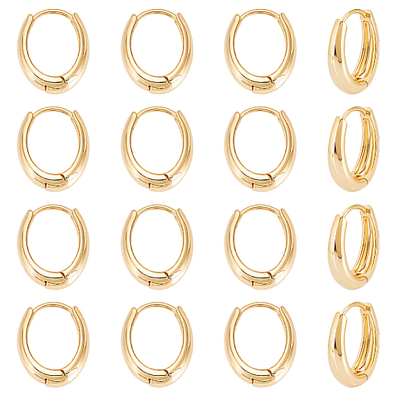 16шт. овальные латунные серьги-кольца для женщин