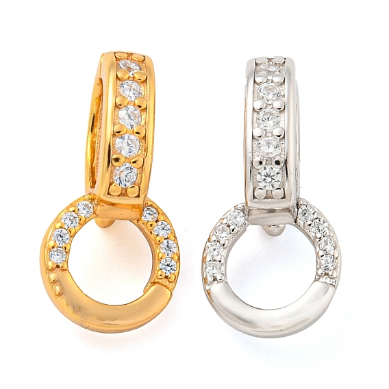 925 Застежки-замки-замки из стерлингового серебра с микропаве и прозрачным фианитом., Кольца