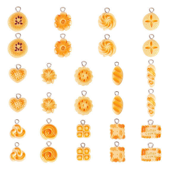 42 шт. 14 стили подвески из искусственной смолы, платина