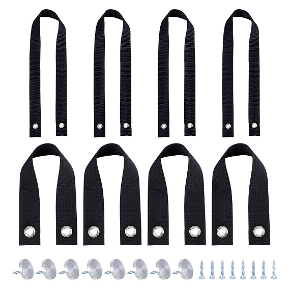 Строп для лестницы понтонного катера, В комплект лодочных аксессуаров входят: 201 крышка из нержавеющей стали, заглушки для мебельных винтов, с пластиковыми инструментами для поиска и хранения полиэстера